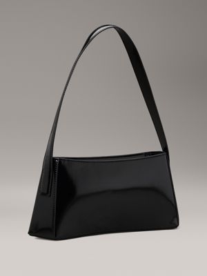 ck black small spazzolato shoulder bag for women calvin klein