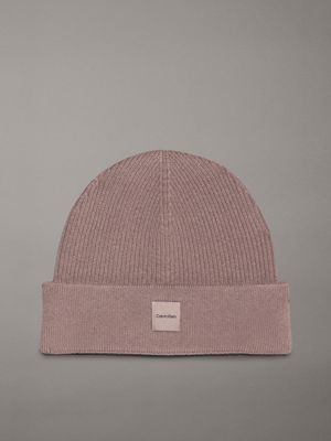 grey soft cashmere beanie for women calvin klein