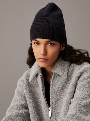 ck black beanie for women calvin klein