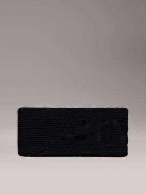 ck black wool cashmere blend headband for women calvin klein