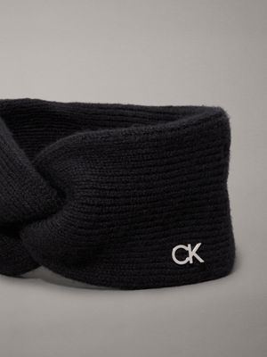 ck black wool cashmere blend headband for women calvin klein