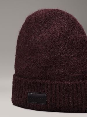 cherrywood alpaca wool beanie for women calvin klein