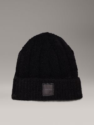 Black calvin klein beanie best sale