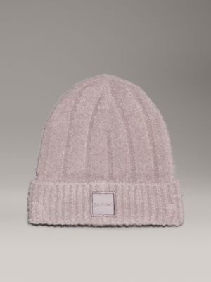 grey soft beanie for women calvin klein