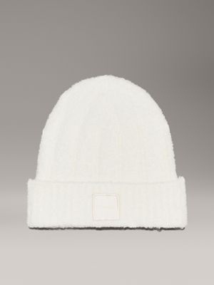 white soft beanie for women calvin klein