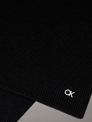 ck black wool cashmere blend scarf for women calvin klein