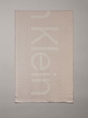 grey logo wool blend scarf for women calvin klein