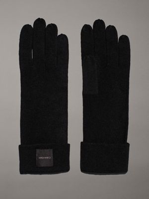 black soft cashmere gloves for women calvin klein