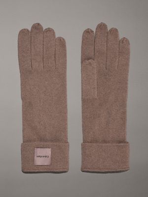 grey soft cashmere gloves for women calvin klein