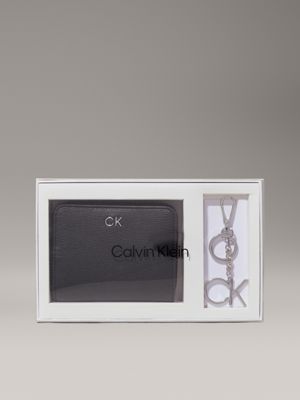 ck black wallet and keyring gift set for women calvin klein