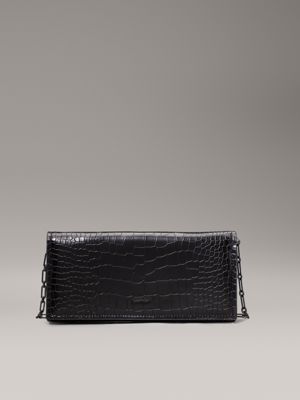 black mini croc effect crossbody bag for women calvin klein