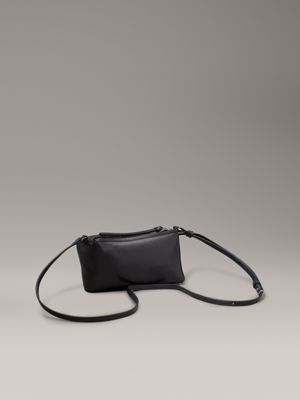 ck black mini nappa leather crossbody bag for women calvin klein