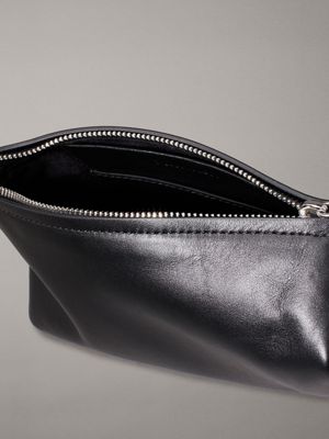 mini-sac bandoulière en cuir nappa ck black pour femmes calvin klein