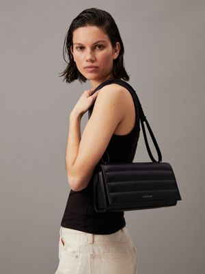 ck black convertible shoulder bag for women calvin klein