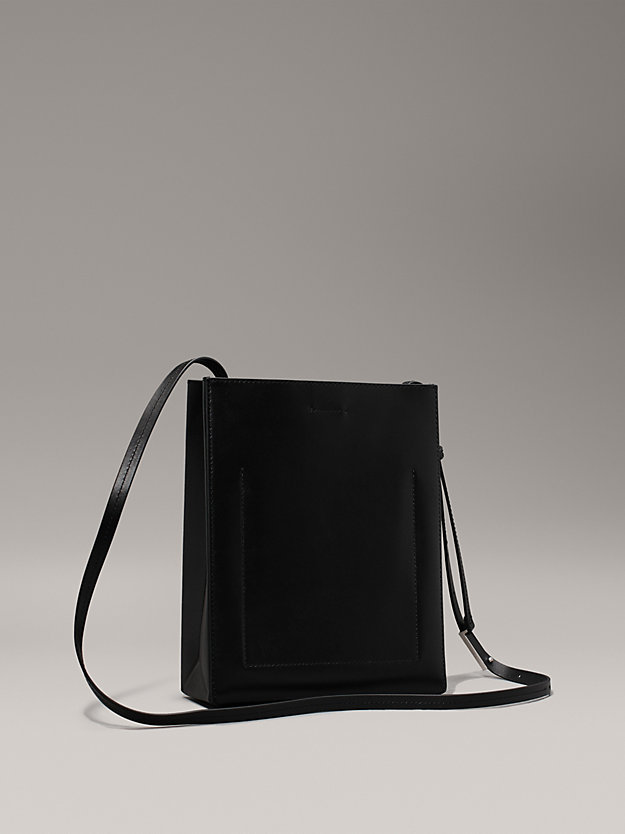 black leather crossbody bag for women calvin klein
