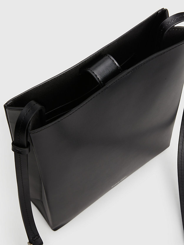 black leather crossbody bag for women calvin klein