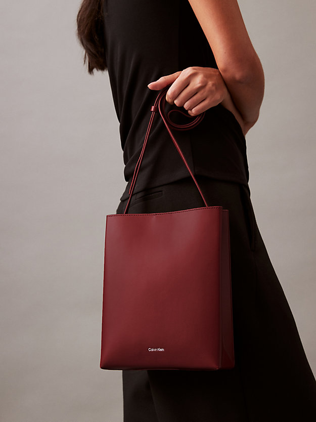 mahogany leather crossbody bag for women calvin klein