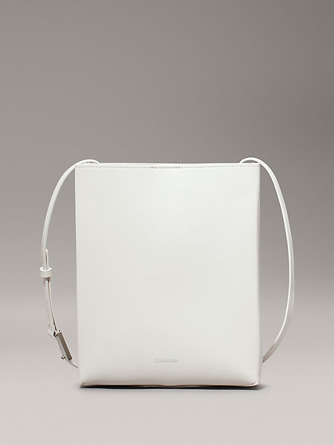 white torba przez ramię ze skóry dla kobiety - calvin klein