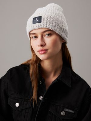 birch boucle beanie for women calvin klein jeans