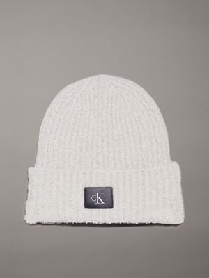 grey boucle beanie for women calvin klein jeans