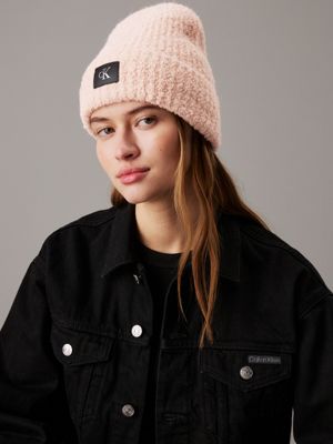 gray morn boucle beanie for women calvin klein jeans