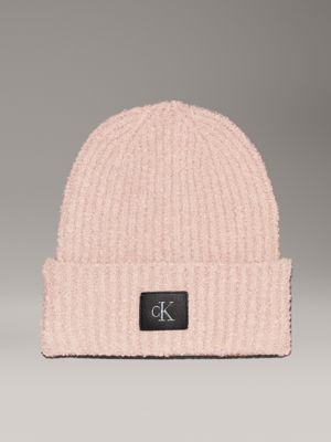 grey boucle beanie for women calvin klein jeans