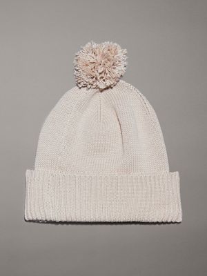 birch pom-pom beanie for women calvin klein jeans