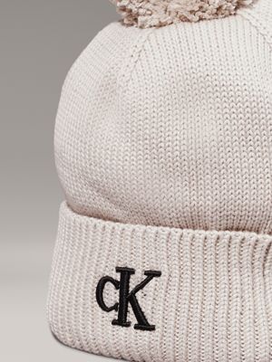 birch pom-pom beanie for women calvin klein jeans