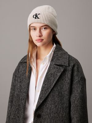 birch pom-pom beanie for women calvin klein jeans