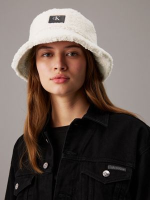 birch boucle bucket hat for women calvin klein jeans