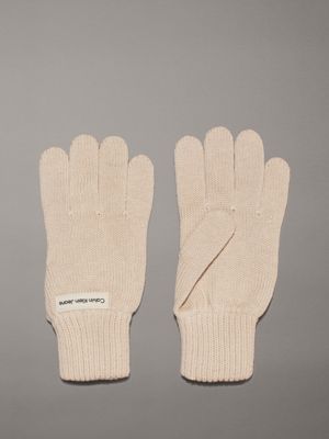 grey knit gloves for women calvin klein jeans