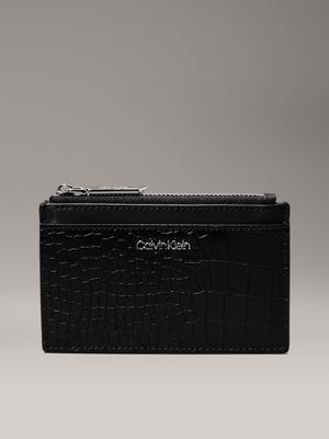 black croc effect cardholder for women calvin klein