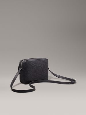 black monogram pu logo crossbody bag for women calvin klein