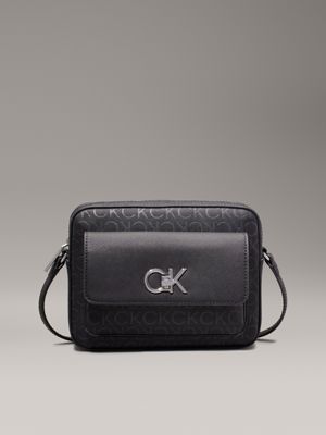 black logo crossbody bag for women calvin klein