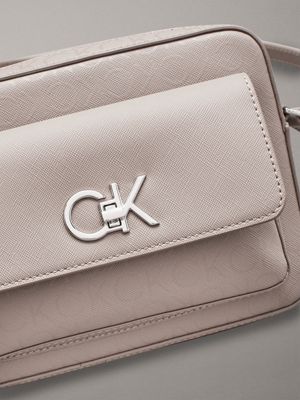 cinder monogram pu logo crossbody bag for women calvin klein