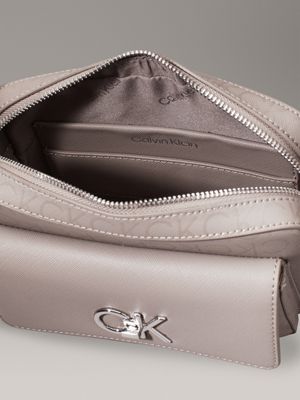 cinder monogram pu logo crossbody bag for women calvin klein