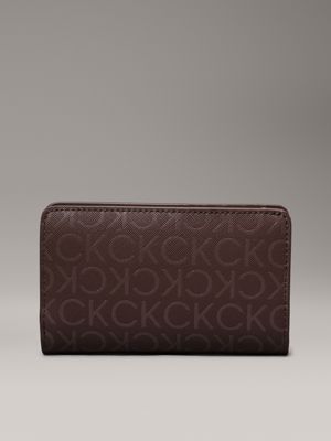 cioccolate lab monogram pu logo billfold wallet for women calvin klein