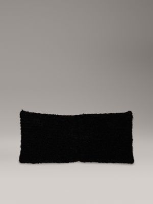 black miękka skręcona opaska na głowę dla kobiety - calvin klein