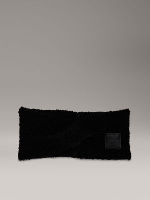 ck black soft twist headband for women calvin klein