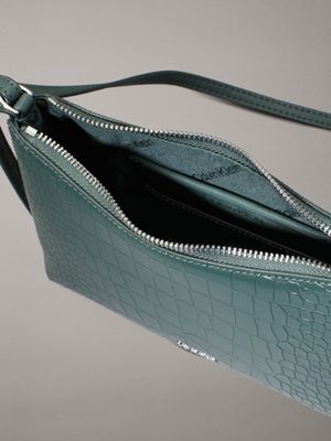 palm green croco croc effect convertible crossbody bag for women calvin klein