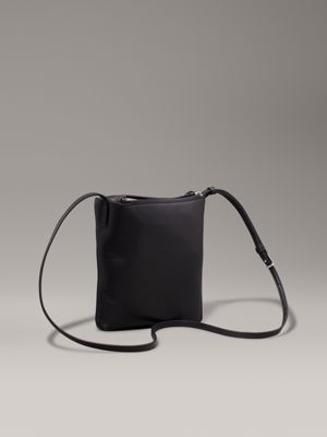 ck black nappa leather crossbody bag for women calvin klein