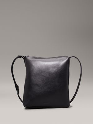 black nappa leather crossbody bag for women calvin klein