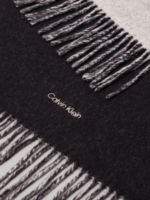 ck black/gray morn wool scarf for women calvin klein