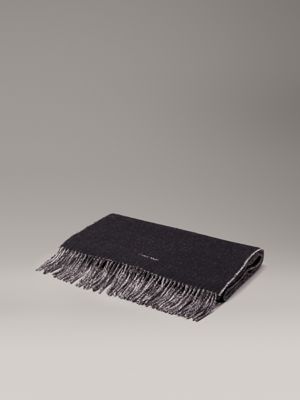 ck black/gray morn wool scarf for women calvin klein