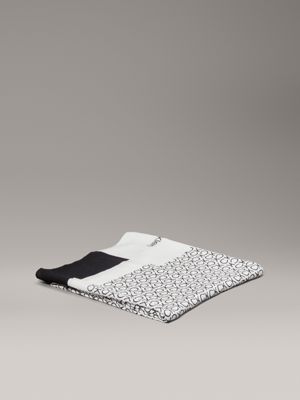 ck black / bright white logo scarf for women calvin klein