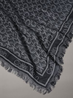 ck black logo jacquard scarf for women calvin klein