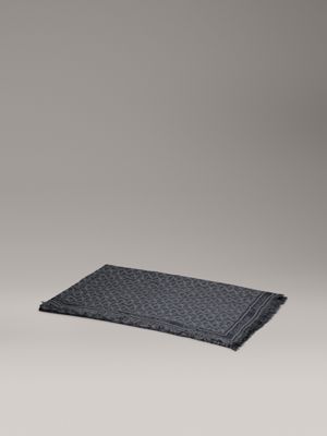 ck black logo jacquard scarf for women calvin klein