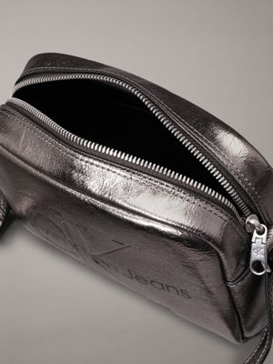 gunmetal metallic crossbody bag for women calvin klein jeans