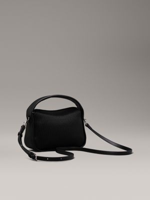 black small ribbed handbag for women calvin klein jeans