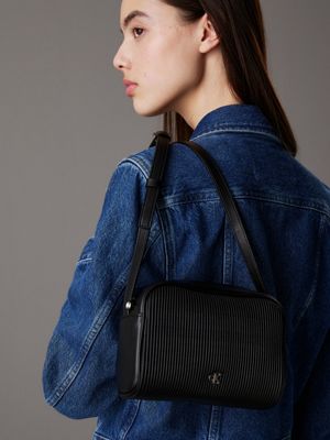 black ribbed crossbody bag for women calvin klein jeans